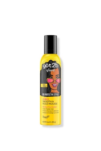 got2b glued 2-in-1 SMOOTH&HOLD MOUSSE 96 H Frizz Control Soft Flexible Hold 8,oz - Picture 2 of 3