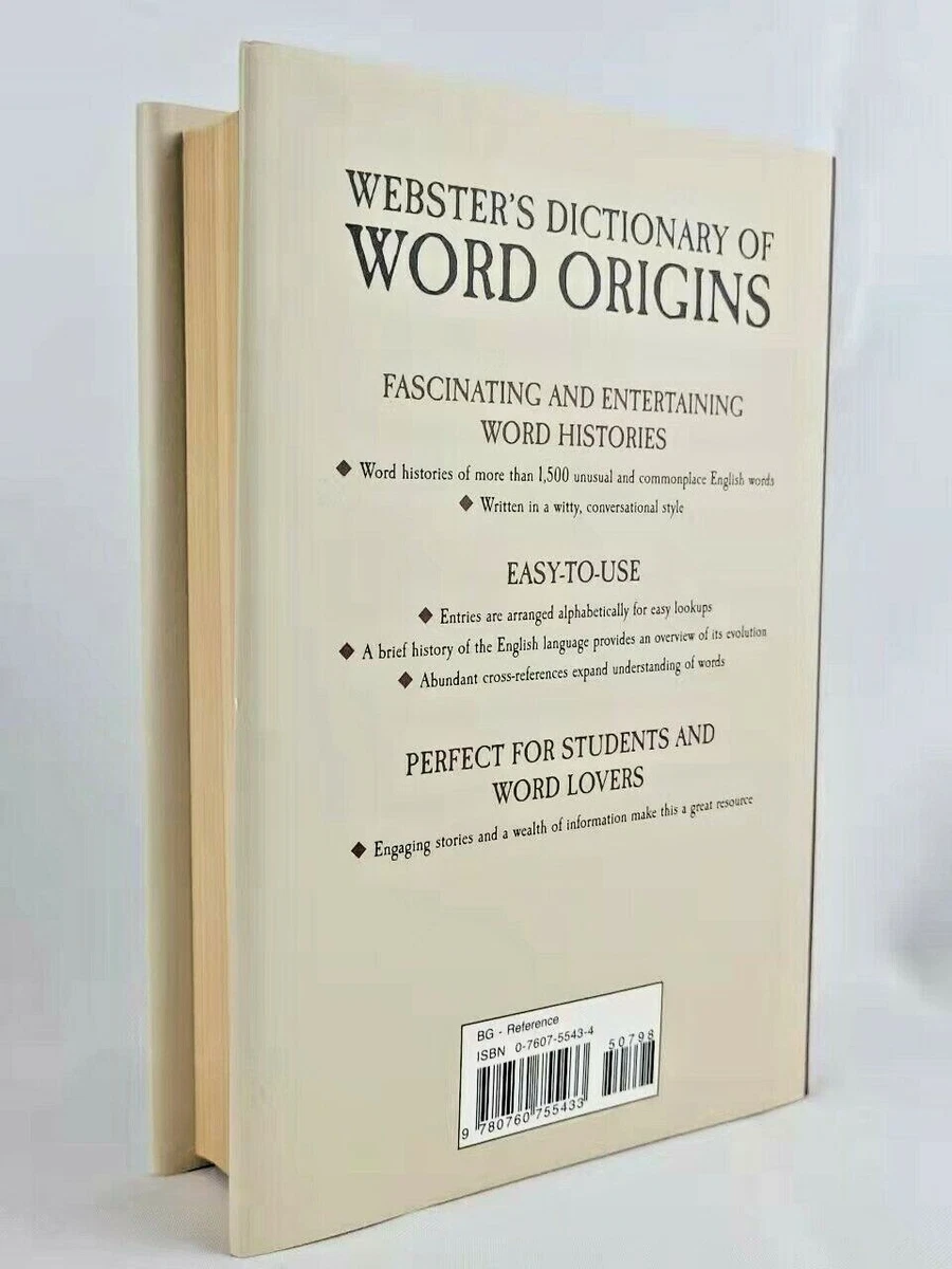 WEBSTER'S DICTIONARY OF WORD ORIGINS Histories of 1500 English words  Hardcover | eBay