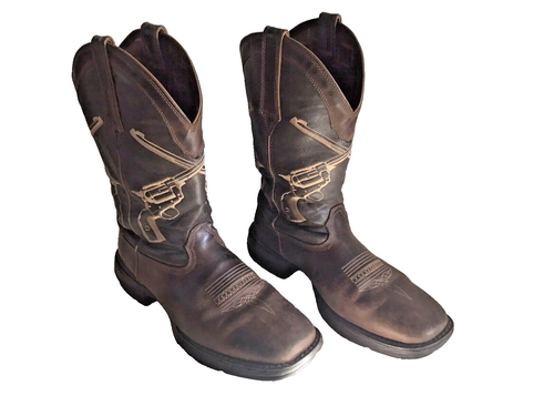 Durango Rebel Western Brown Leather boots Men's Size 9.5 W #Ddb0077 - Picture 4 of 15
