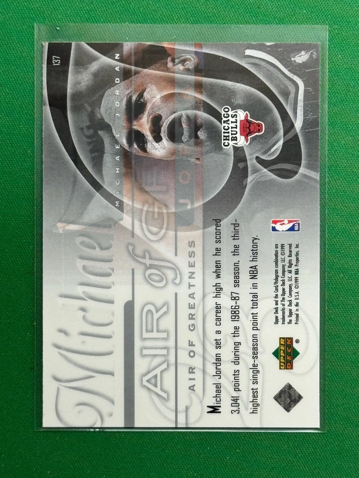 1999-00 Upper Deck Basketball Air of Greatness #137 Michael Jordan - Image 2 of 2