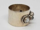 Handcrafted MARKED TJ STERLING SILVER 925 RING 5 STONES  LOTS OF DETAIL — photo 3