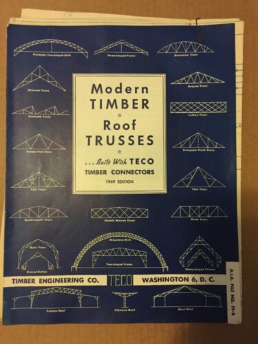 Timber Engineering Wood Truss Construction Literature & Blueprints Belgian 1940s - Imagen 1 de 5