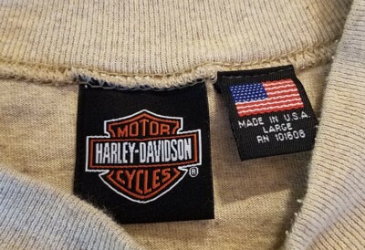 Harley Davidson Motor Cycles Long Sleeve Shirt 100% Cotton m/i USA