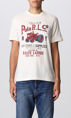 POLO RALPH LAUREN Retro Printed Jersey T-Shirt Shirt Classic Fit Tee Top Bwnt S