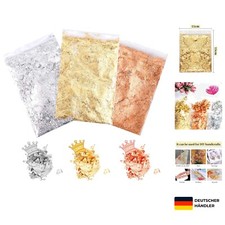 3 Packs Blattgold, XCOZU Imitation Gold Flocken Blattgold Flakes zum Basteln,