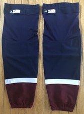 ADIDAS Colorado AVALANCHE jeu porté/utilisé * chaussettes de hockey Pro Stock XL + * preuve de coupe