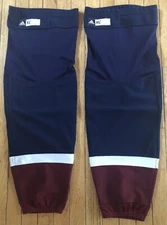 ADIDAS Colorado AVALANCHE Game Worn/Used *Pro Stock Hockey Socks XL+ *Cut proof