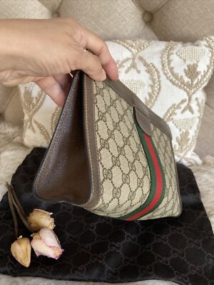 バッグ Vintage Gucci GG pattern clutch bag VINTAGE GUCCI GG Cherry Line STRIPE COSMETIC CLUTCH BAG | eBay