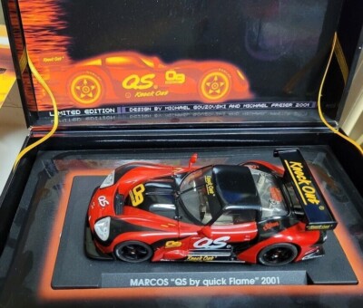 FLY 1:32 Slotcar  Marcos 600 LM S-Oliver Sport blau UNBESPIELT Vitrinenmodell