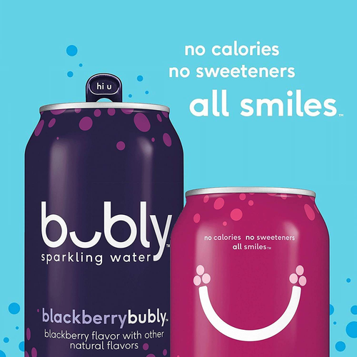 Bubly funkelndes Wasser, 6 Geschmacksrichtungen Sortenpackung, 12 Fl Oz Dosen (18er Pack), Zero Calo - Bild 2 von 12