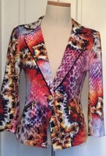 Tesoro Moda Jacket Colorful Multi Pattern Sz Small