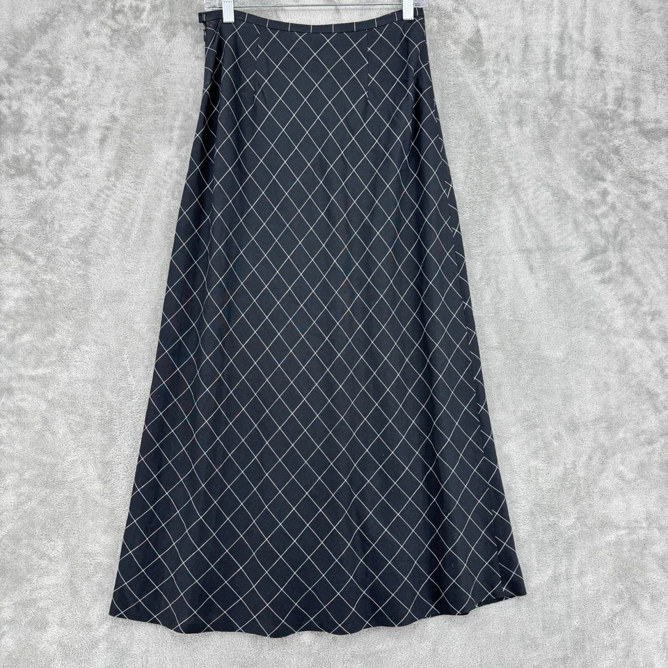 Falda Vintage Ann Taylor 6 Mezcla de Lino Modesta Ventana Carrera Preppy Academia Foto 2 de 4