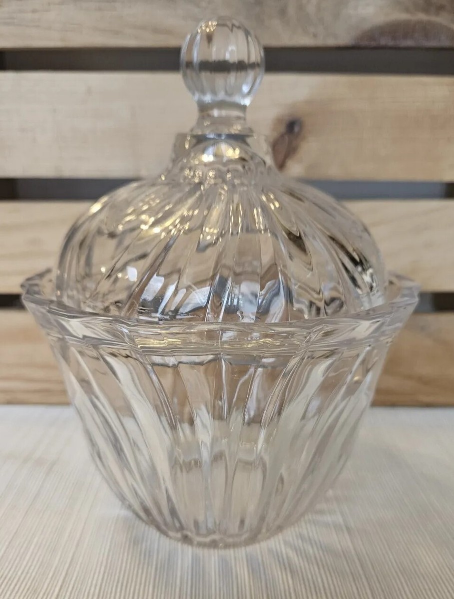 SOGA ガラスCOVEREDBOX Soga Made In Japan Clear Glass Lidded Candy Dish Beautiful Pattern