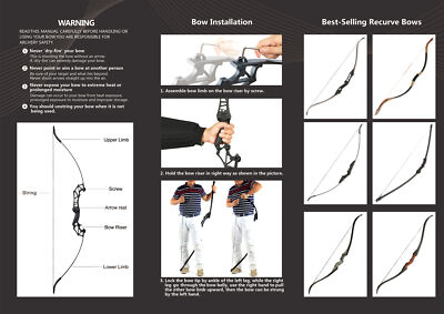 TOPARCHERY Bogenschießen 54" Takedown Recurve-Bogen & 12x Pfeil Outdoor