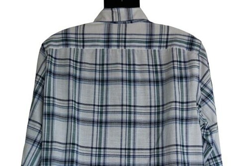 $315 Eidos Napoli Men's sz 16.5/42 LS Button Down Shirt White Blue Plaid - Picture 7 of 8