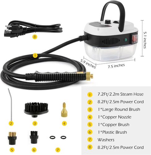 2500W Handheld Steam Cleaner Machine High Tempetature Steamer Cleaning Tools - Picture 2 of 12