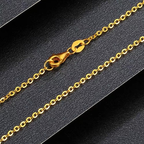 Pure 999 24K Yellow Gold Chain Women 