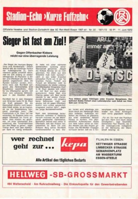 Fussball-Programmheft   71/72   Aufstieg    Rot Weiß Essen - Kickers Offenbach