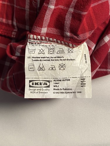 IKEA PAAR ROT & WEISS KARIERT ALVINE RUTOR KNOPF STANDARD KISSENBEZÜGE SHAMS 20X28 - Bild 11 von 13