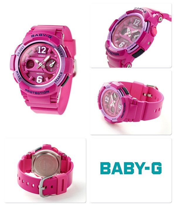 Casio Baby-g Bga-210-4b2 Pink Resin Analog Digital Sporty