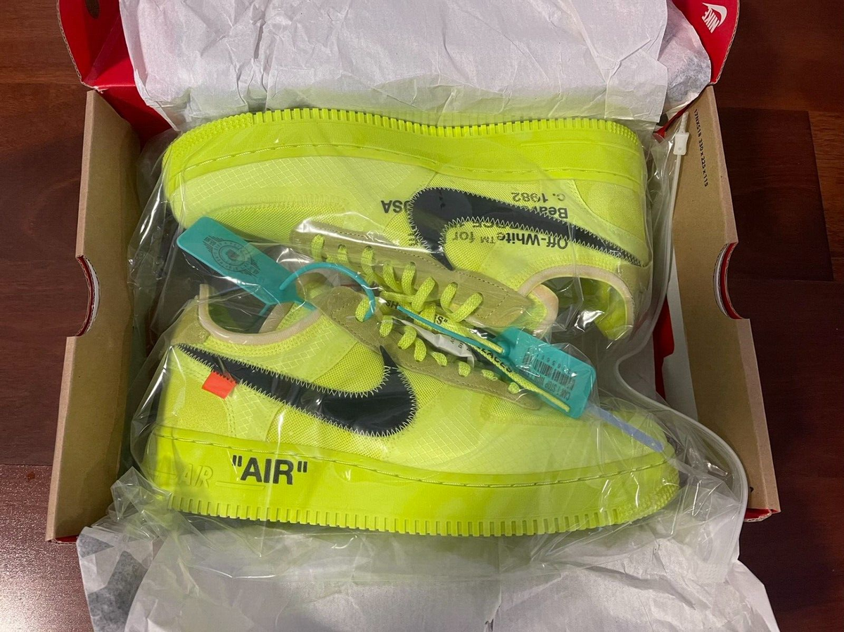 Off-White x Nike Air Force 1 Low 'Volt' - Virgil Abloh - AO4606
