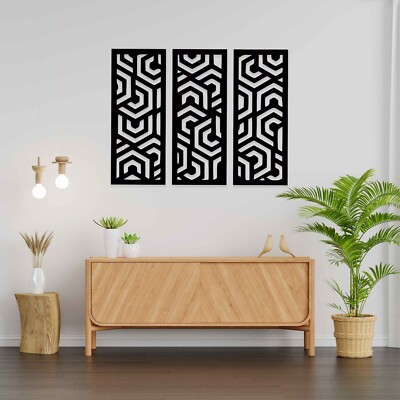 Holz Abstrakt Wandbild Hängend Modern Geometrisch Dekoration Wohnzimmer Deko