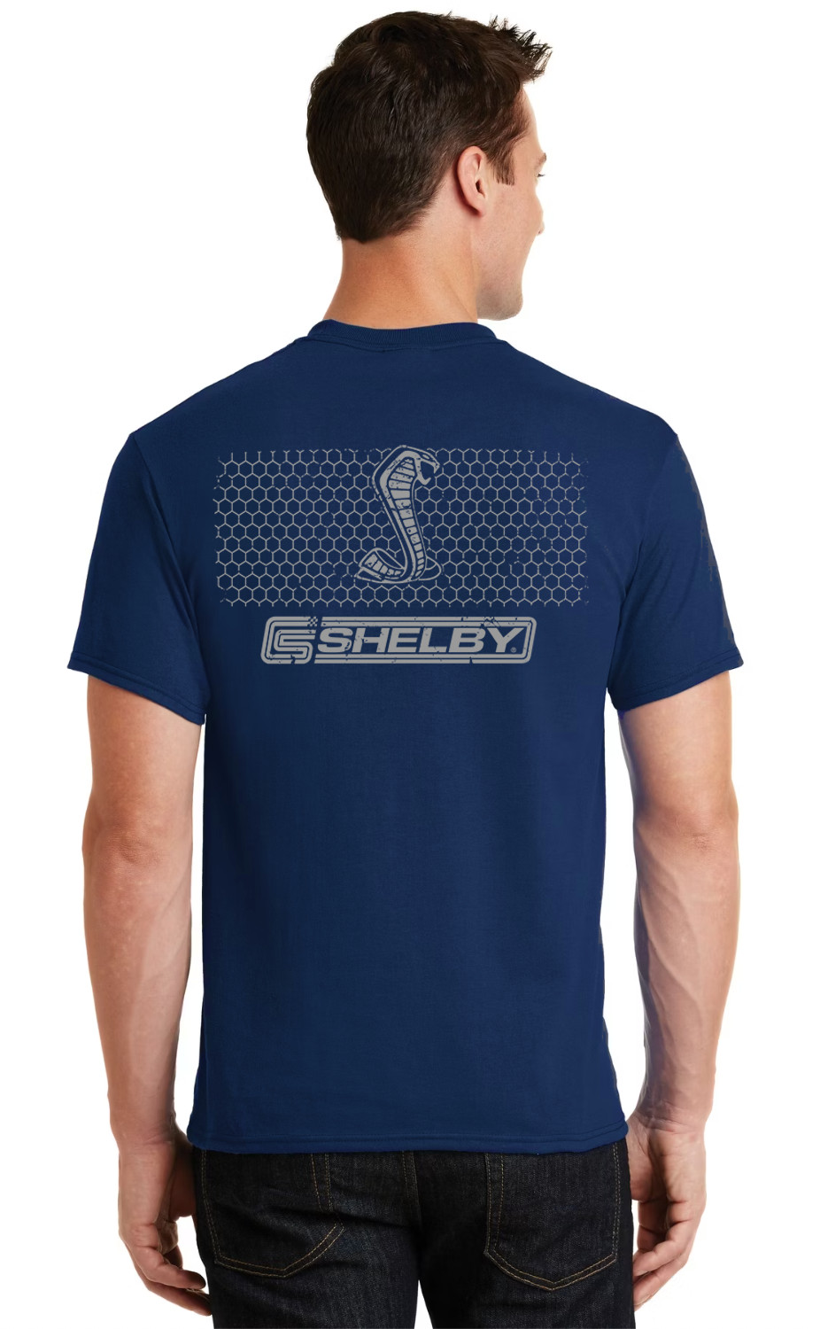 Ford Shelby T-shirt Mens Graphic Tees Cobra Mustang Parts Accessories Front Back-image