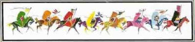 DAKOTA TRAIL offset photolithograph print by Oglala Sioux artist Donald Ruleaux