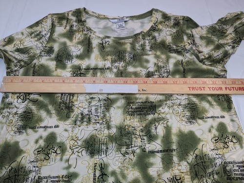 Women's Stonebridge Signature Sage Green Print 3l4 Sleeve Blouse Top Sz XL - Picture 8 of 10