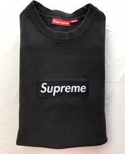 Supreme 2003 VINTAGE Navy on Navy Box Logo Crewneck Rare Size Large Bogo Used