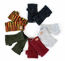 Kinder Pulswärmer Stulpen handgestrickt in 5 Farben 100% Wolle Nepal handwarmers