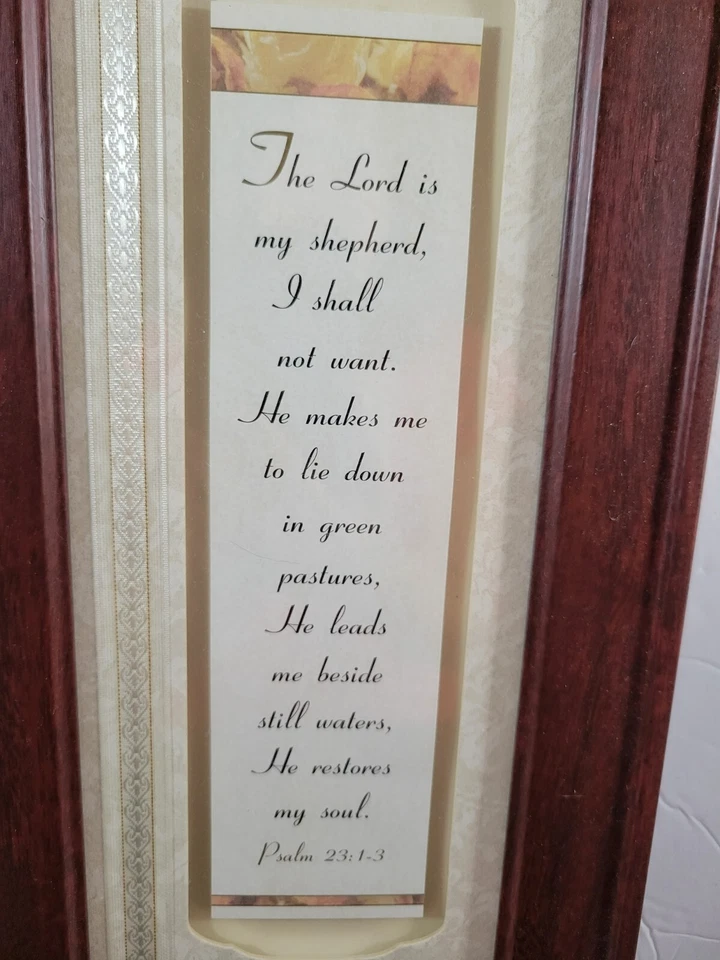 Arte de pared con marco de madera Salmo 23:1-3 El Señor es mi pastor 14-1/2"x7-1/2" Foto 4 de 4