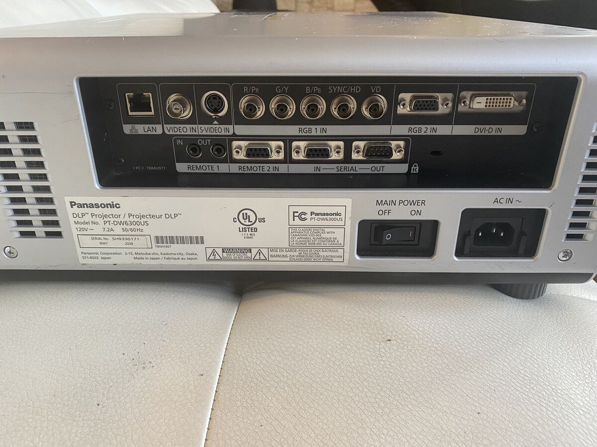Panasonic PT-DW6300 WXGA DLP Projector Model PT-DW6300US | eBay Panasonic PT-DW6300 WXGA DLP Projector Model PT-DW6300US | eBay