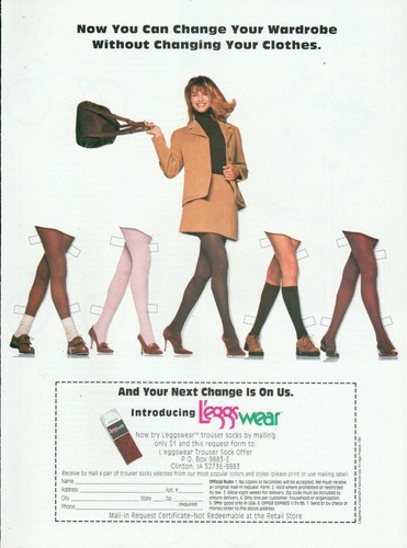 L'eggs Pantyhose Magazine Print Ad Advert long legs high heels hosier 1pg 1994 - Bild 1 von 6