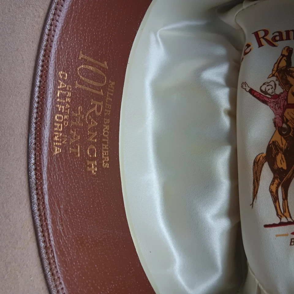 Chapéu de cowboy vintage Open Road 100% lã feltro forrado de cetim pulseira de couro. - Imagem 4 de 4