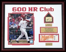 Ken Griffey Jr. 600 HR TICKET Display w/SIGNED & 6/9/08 Florida Marlins Full JSA