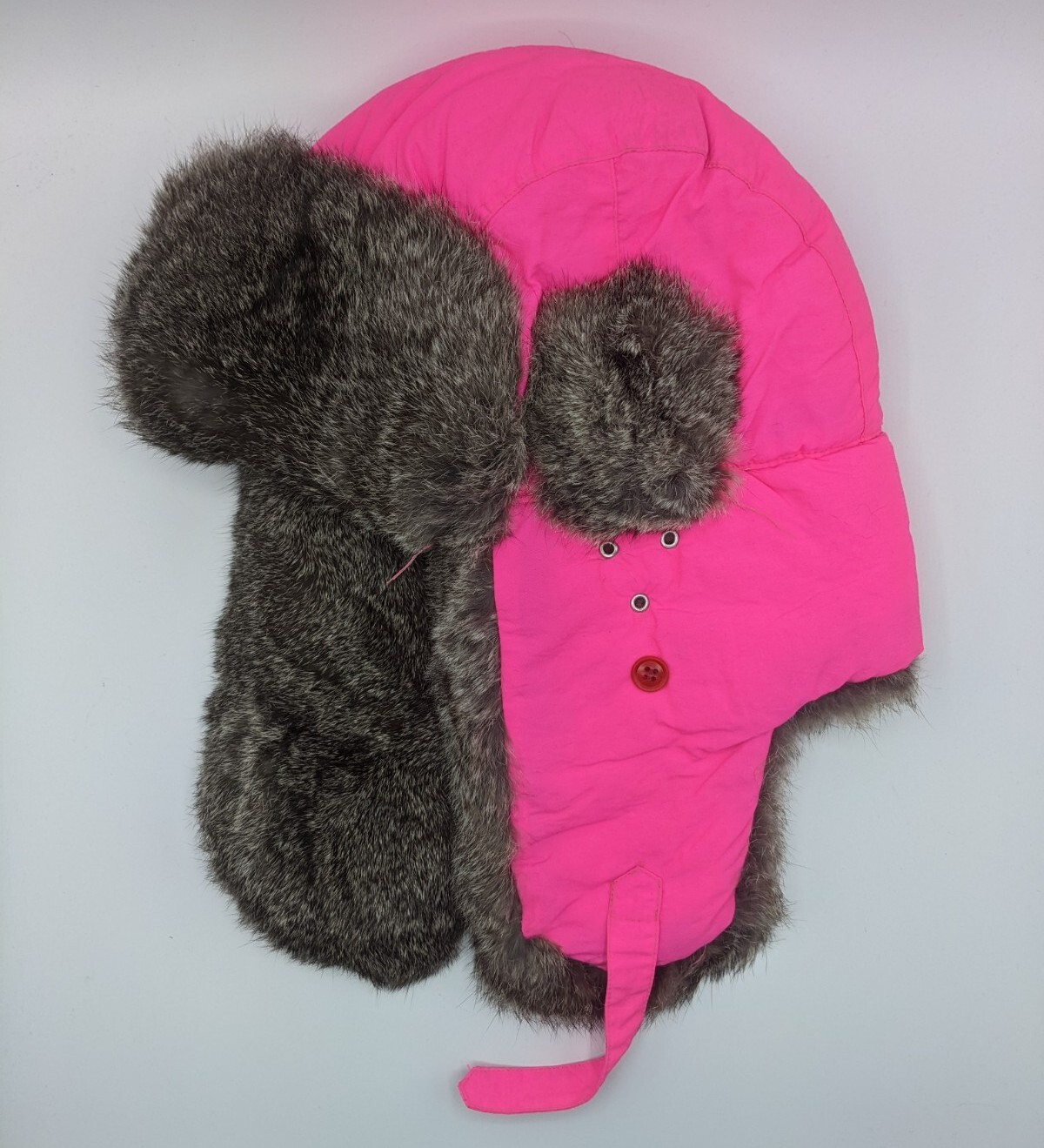 Vintage Mad Bomber Neon Pink Aviator Rabbit Fur Trapp… - Gem