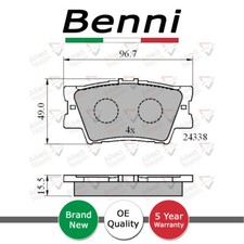 Brake Pads Set Rear Benni Fits Toyota RAV4 2005- + Other Models