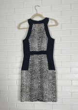 Trina Turk Sleeveless Black White Sheath Lined Dress Women's Size 6