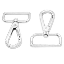 2x Silver Swivel Lobster Clasp 1.25" Webbing Snap Hook-Purse Bag Leather Craft