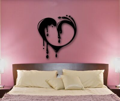 Vinyl Decal Heart Love Bedroom Decor Romance Modern Style