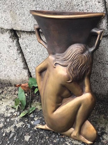 Art Nouveau Bronze Nude Female Wall Pockets - Picture 2 of 11