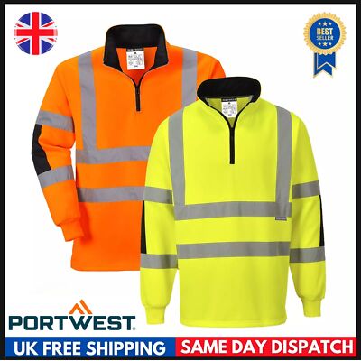 PORTWEST Xenon RUGBY SHIRT SWEATSHIRT SICHERHEIT ARBEITSKLEIDUNG PULLOVER TOP - B308