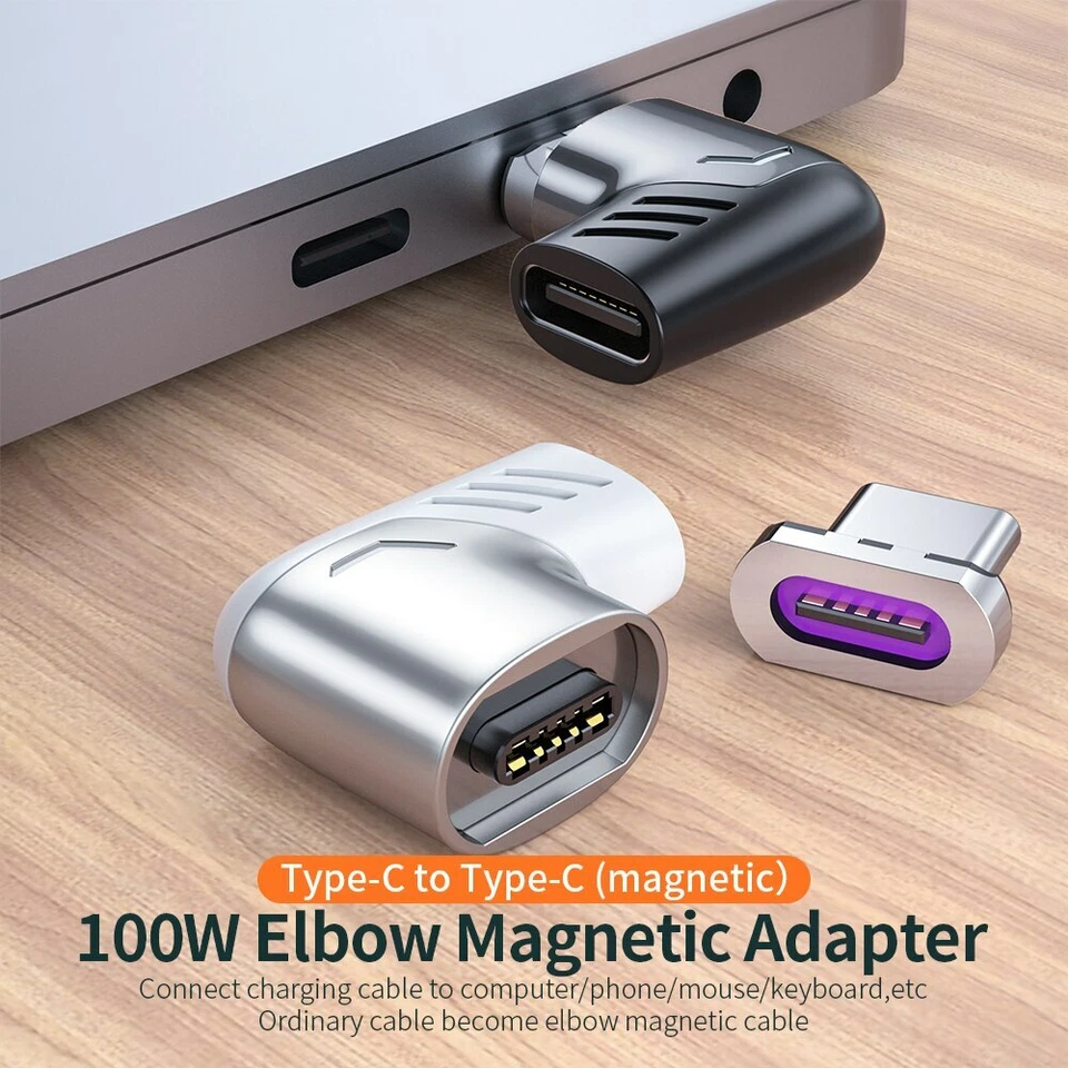 Essager Magnetic Adapter Right Angle USB C to USB C 100W PD 5A Fast Charging - Image 2 of 4