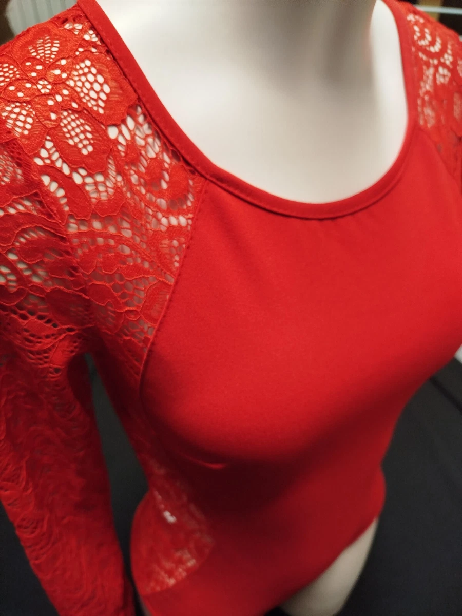 Body maniche lunghe in pizzo - nero - Donna - 15.00
