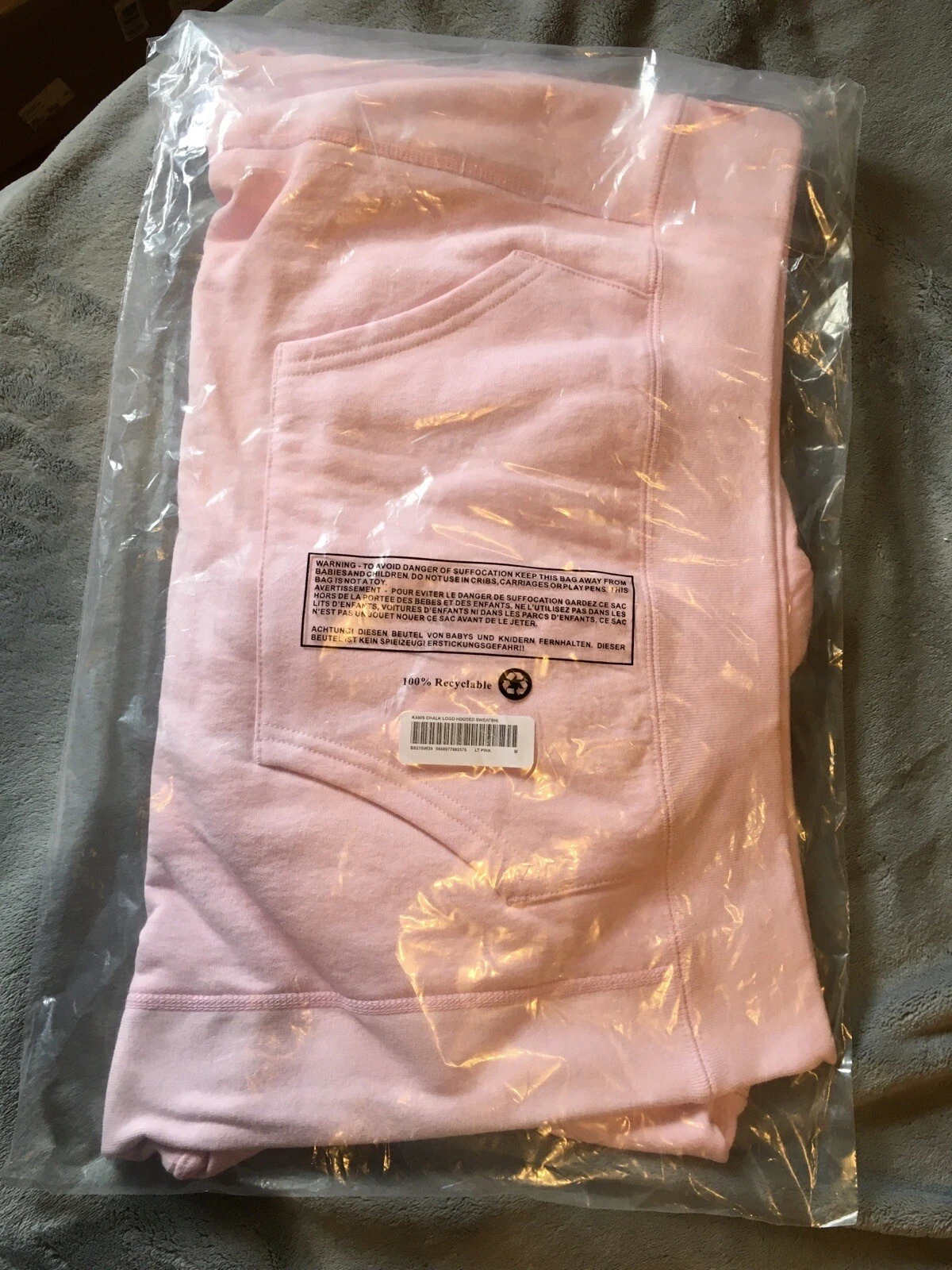 Felpa con cappuccio Supreme Box Logo KAWS Logo Gesso Rosa Taglia M