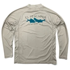 SIMMS COR3 Mens Small Long Sleeve Fishing Shirt El Pescador Belize Beige