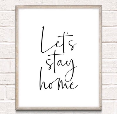 Antiquitaten Kunst Kunstplakate Lets Stay In Bed Typography Print Quote Gift Love Bedroom Home Decor Unframed