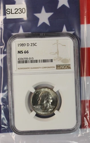 1989 D Washington Quarter - 25c - NGC MS 66 (SL230)