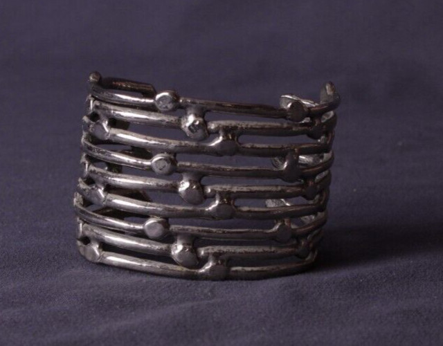Silver Stack Ring Cuff Bracelet - Silver plated - image 2
